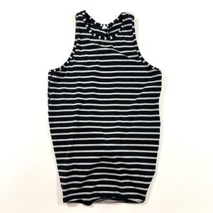 Lululemon All Tied Up Tank Open Back Top Yachtie Stripe Black Chrome